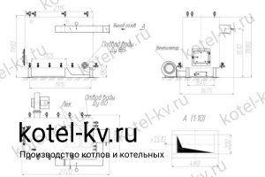 Чертеж котла КВр-0.35 без дымососа